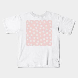 Spring Daisies Pattern - white on pink Kids T-Shirt